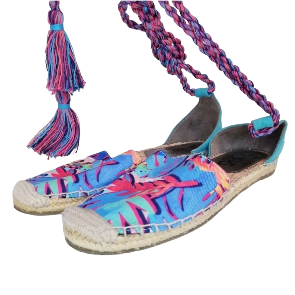Circus by Sam Edelman Lenora Ankle Wrap Espadrille Flats – Size 6